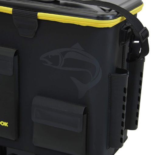 Troutlook Caddy Forellenmeister Tacklebox mit Rutenhalter - Tout équipé pour  la pêche à la truite avec le chariot de pêche de Troutlook, Angelladen