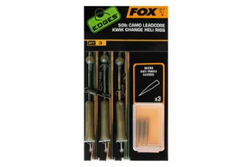 Fox EDGES™ 50lb Camo Leadcore Kwik Change Heli Rigs