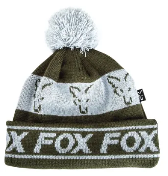 Fox Green & Silver Lined Bobble