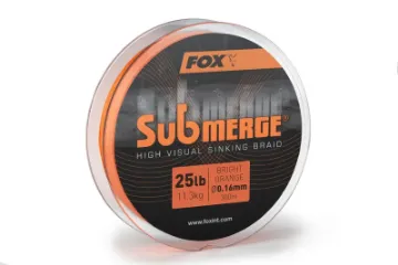 Fox Submerge Bright Orange Sinking Braid 25lb/11.3kg - 0.16mm - 300m