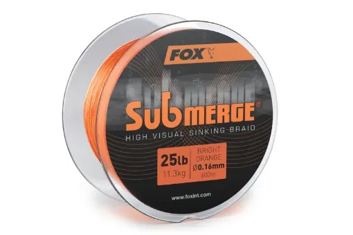 Fox Submerge Bright Orange Sinking Braid 25lb/11.3 kg - 0.16mm - 600m