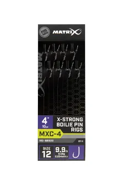 Matrix MXC-4 4” X-Strong Boilie Pin Rigs MXC-4 Size 12 Barbless / 0.23mm / 4" (10cm) / X-Strong Boilie Pin - 8pcs