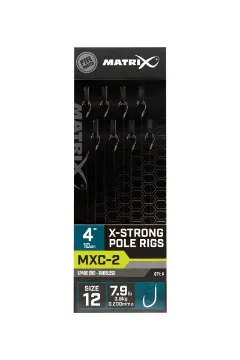 Matrix MXC-2 4” Pole Rigs MXC-2 Size 12 Barbless / 0.20mm / 4" (10cm) X-Strong Pole Rig - 8pcs