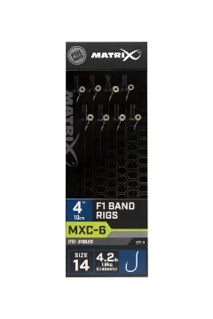 Matrix MXC-6 4” F1 Bands MXC-6  Size 14 Barbless / 0.145mm / 4" (10cm) F1 Band - 8pcs