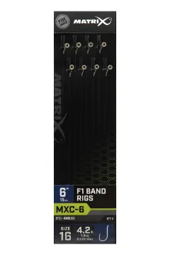 Matrix MXC-6 6” F1 Bands MXC-6  Size 16 Barbless / 0.145mm / 6" (15cm) F1 Band - 8pcs