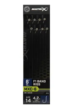 Matrix MXC-6 6” F1 Bands MXC-6  Size 14 Barbless / 0.145mm / 6" (15cm) F1 Band - 8pcs