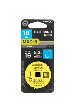 Matrix MXC-3 18” Bait Band Rigs MXC-3 Size 16 Barbless / 0.165mm / 18" (45cm) / Band - 8pcs