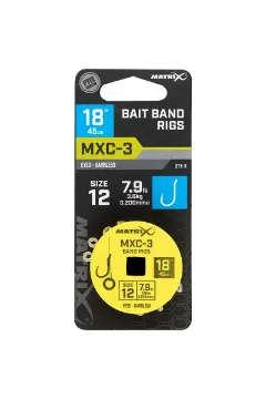 Matrix MXC-3 18” Bait Band Rigs MXC-3 Size 12 Barbless / 0.20mm / 18" (45cm) / Band - 8pcs