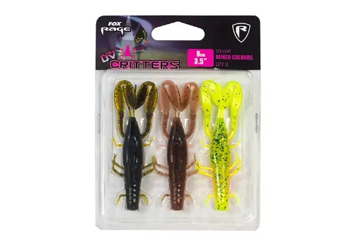 Fox Rage Ultra UV Mixed Colour Lure Packs Critter 7cm / 2.75" mixed colour pack x 3pcs