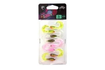 Fox Rage Ultra UV Mixed Colour Lure Packs Rage UV Micro grub 4cm x 8pcs