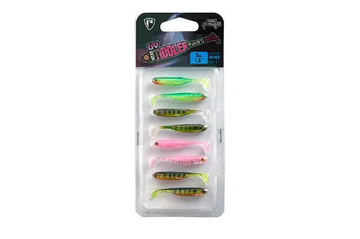 Fox Rage Ultra UV Mixed Colour Lure Packs Rage UV Micro Tiddler fast 5cm x 8pcs