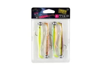 Fox Rage Ultra UV Slick Shad Loaded Lure Pack Slick Shad 11cm x4 Mixed UV Colour Pack LOADED 10g 3/0 head