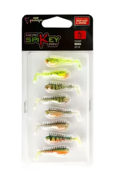 Fox Mixed Colour Lure Packs Micro Spikey Shads Mixed Colour 4cm x8