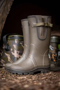 Fox Neoprene lined Camo/Khaki Rubber Boot