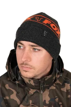 Fox Collection Beanie Hat - Black & Orange