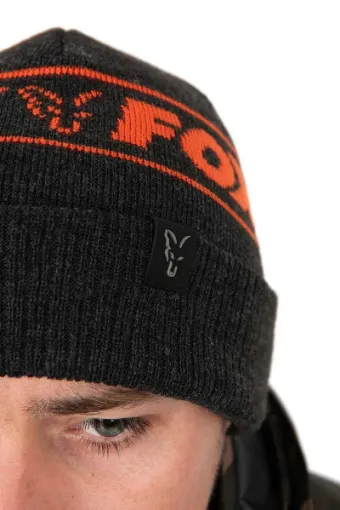 Fox Collection Beanie Hat - Black & Orange