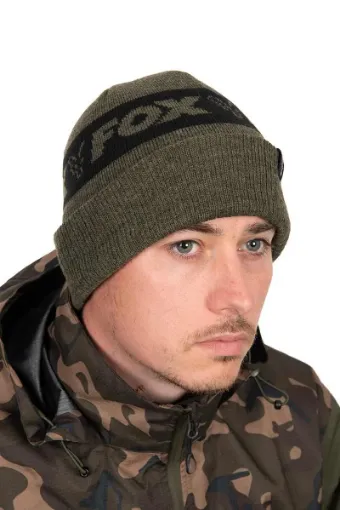 Fox Collection Beanie Hat - Green & Black