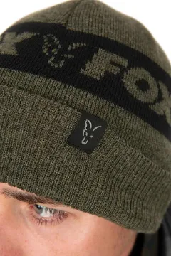 Fox Collection Beanie Hat - Green & Black