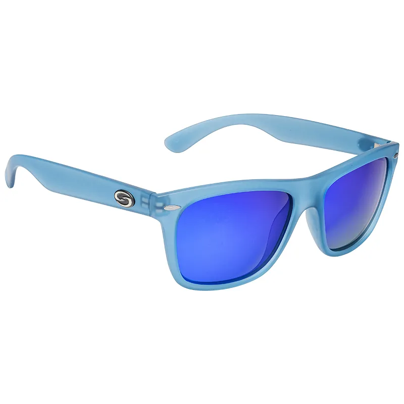 Matte Translucent Blue Frame Multi Layer White Blue Mirror Gray Base Lens