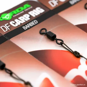 Bas de Ligne Monté Korda N-Trap DF Rig Size 8 Wide Gape Barbless 20 lbs