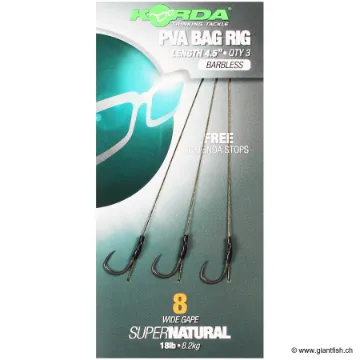 Bas de Ligne Monté Korda Solidz PVA Rig Size 8 Barbless Wide Gape 18 lbs
