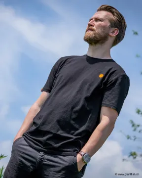 T-Shirt Manches Courtes Guru Gradient Logo Tee Black - Noir