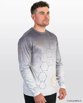 T-Shirt Manches Longues Guru Hexagon Sun Core Shirt UPF 50+ Grey - Gris
