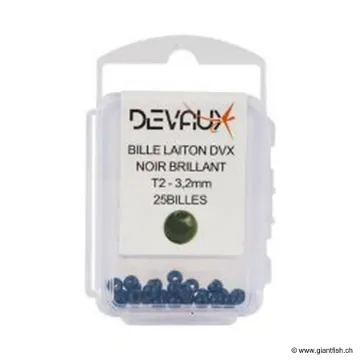 Billes en Laiton Devaux NOIR BRILLANT - 25 pièces