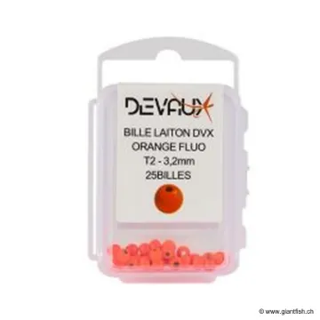 Billes en Laiton Devaux ORANGE FLUO - 25 pièces