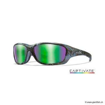 Lunettes Polarisantes Wiley X Gravity Captivate Polarized - Verres Green - Monture Kryptek Neptune