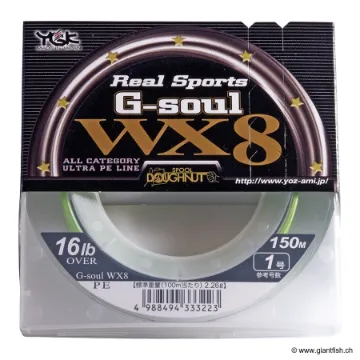 Tresse YGK G-Soul WX8 REAL SPORTS - 8 brins - 150 m