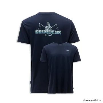 T-shirt Manches Courtes Logo Boat SS Grundéns Dark Navy - Marine Foncé