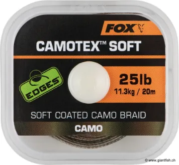 Tresse à Bas de Ligne Gainée FOX EDGES Camotex Soft Camo
