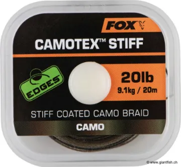 Tresse à Bas de Ligne Gainée FOX Edges Camotex Stiff