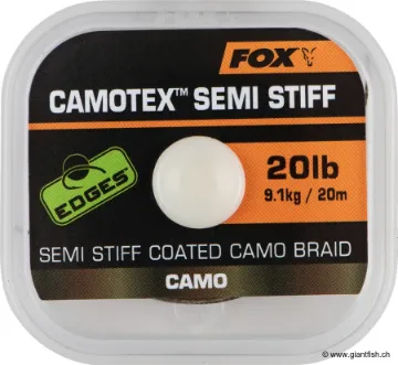 Tresse à Bas de Ligne Gainée FOX Edges Camotex Semi Stiff