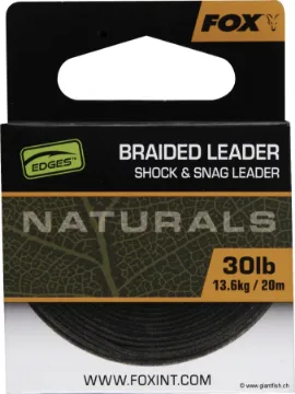 Tresse à Bas de Ligne Gainée FOX Edges Naturals Braided Leader