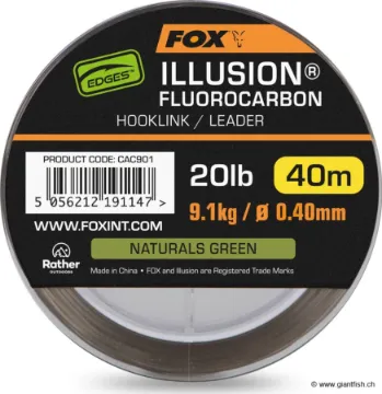 Fluorocarbone FOX Edges Illusion Fluorocarbon Hooklink Leader - 40 m