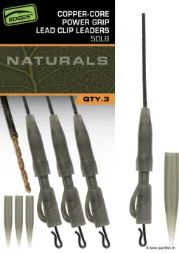 Kit Clip Plomb FOX Edges Naturals Copper Core Lead Clip Leaders
