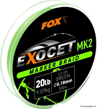 Tresse FOX Exocet MK2 Spod Braids - 300 m - Vert