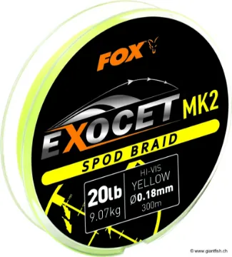 Tresse FOX Exocet MK2 Marker Braids - Jaune - 300 m