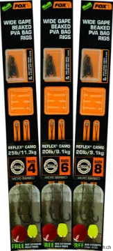 Bas de Ligne Monté FOX Edges Wide Gape Beaked PVA Bag Rigs