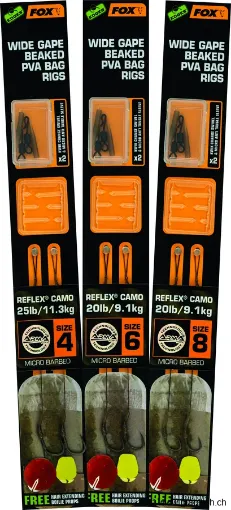 Bas de Ligne Monté FOX Edges Wide Gape Beaked PVA Bag Rigs