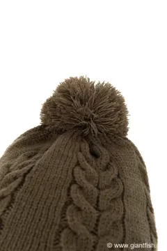 Bonnet FOX Knitted Bobble - Kaki