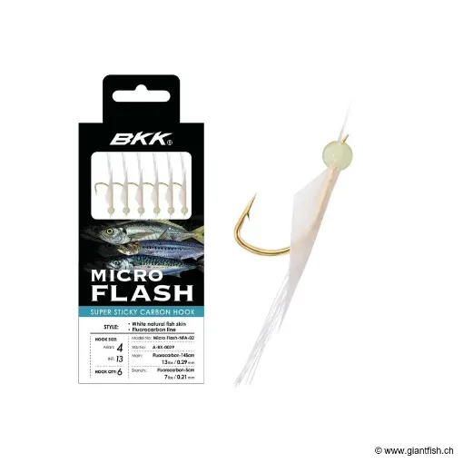 Gambe BKK Micro Flash - NFA-02 (White Fish Skin + Green Resin - Fluoro)
