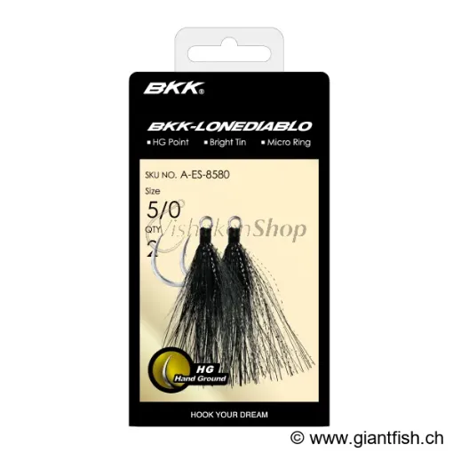 Hameçon BKK Lone Diablo Bucktail Teaser BT Black