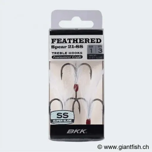 Hameçon Triple BKK Feathered Spear 21-SS White
