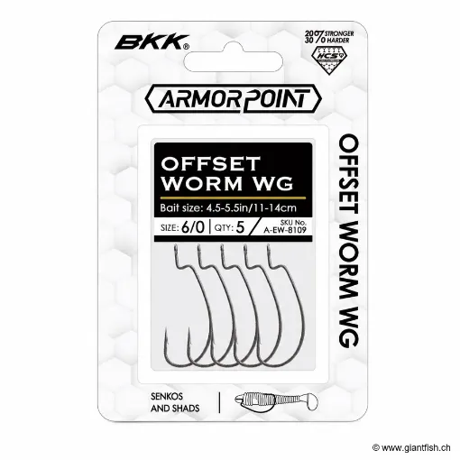 Hameçon Texan BKK Armorpoint Offset Worm WG