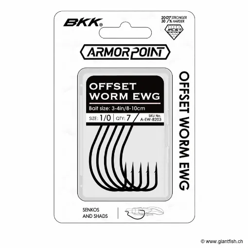 Hameçon Texan BKK Armorpoint Offset Worm EWG (Refill Pack)