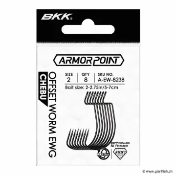 Hameçon Texan BKK Armorpoint Offset Worm EWG-Chebu (Refill Pack)