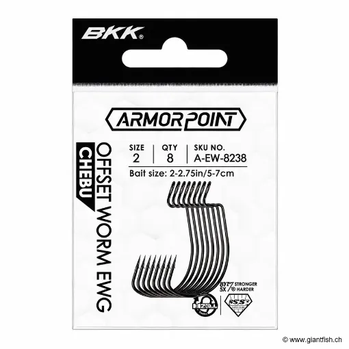 Hameçon Texan BKK Armorpoint Offset Worm EWG-Chebu (Refill Pack)
